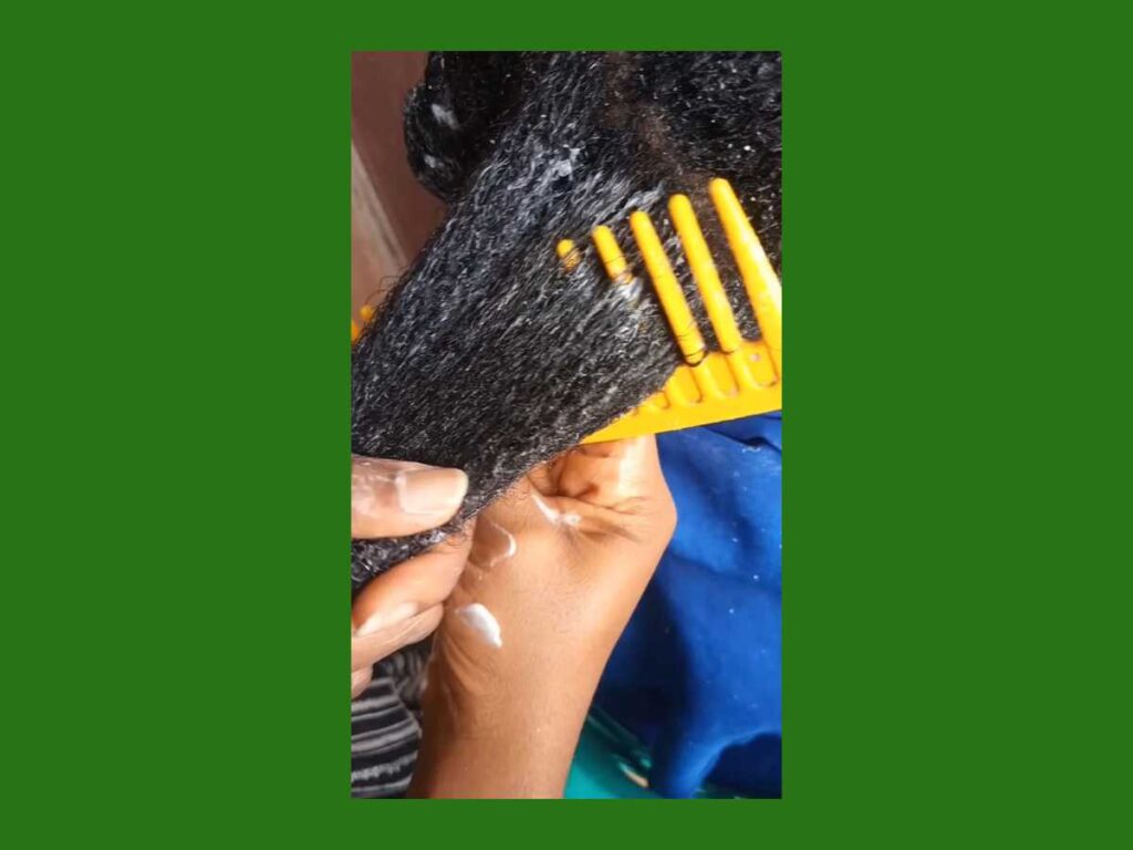 detangling with wide tooth comb